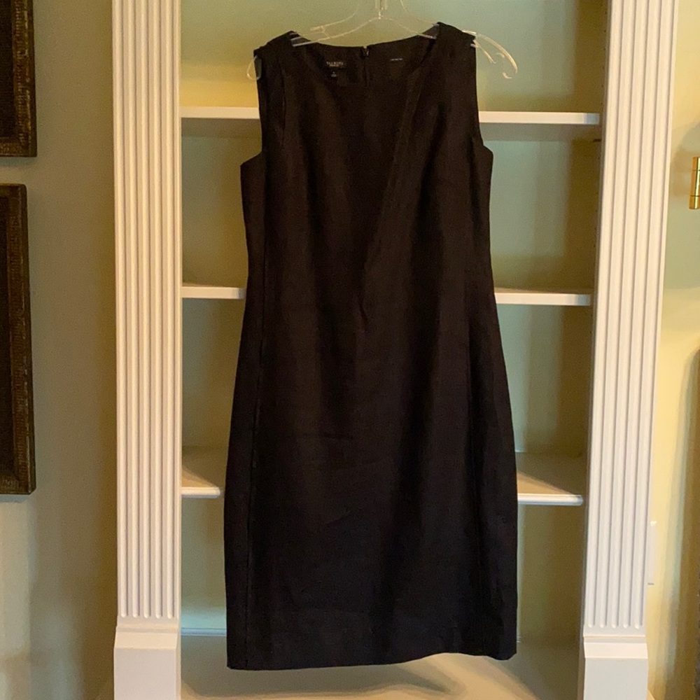 Talbots 100% linen black dress NWT 6